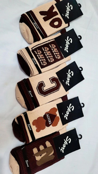 جوراب زنانه ساقدار چند طرح پک 5 عددی